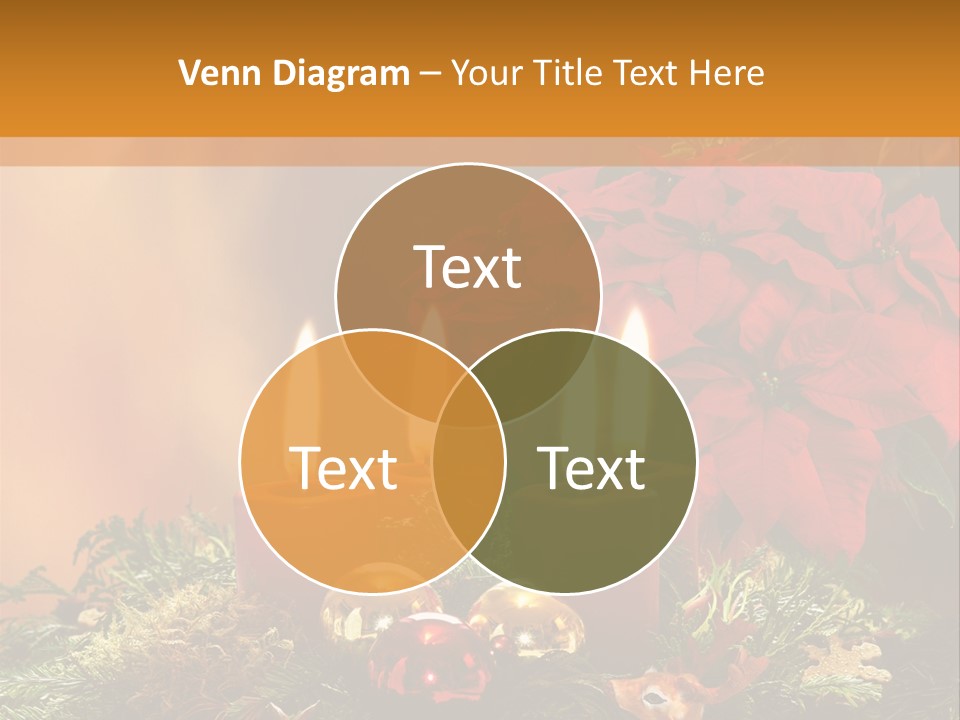 Moss Christmas Wreath Flame PowerPoint Template