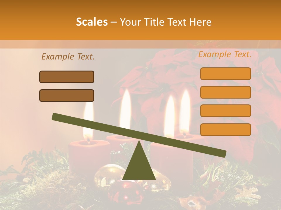 Moss Christmas Wreath Flame PowerPoint Template