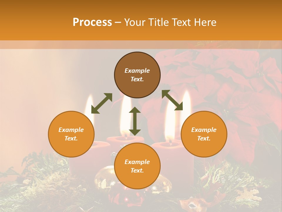 Moss Christmas Wreath Flame PowerPoint Template