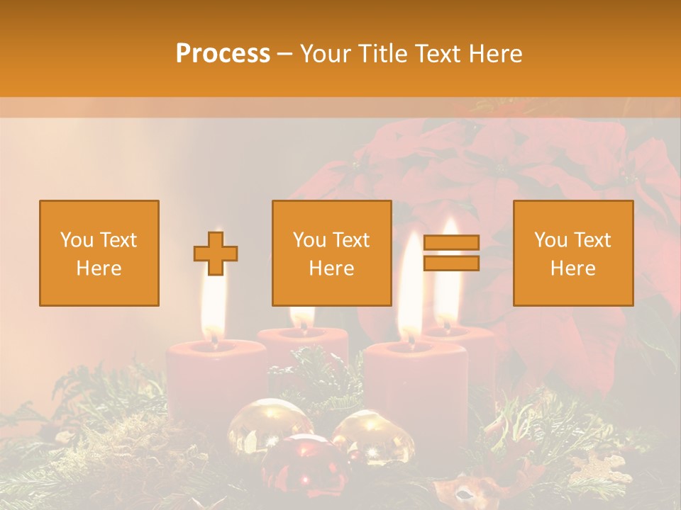 Moss Christmas Wreath Flame PowerPoint Template