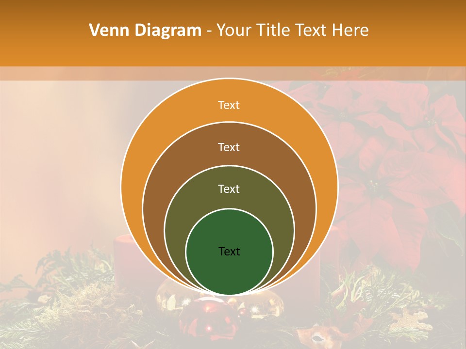 Moss Christmas Wreath Flame PowerPoint Template