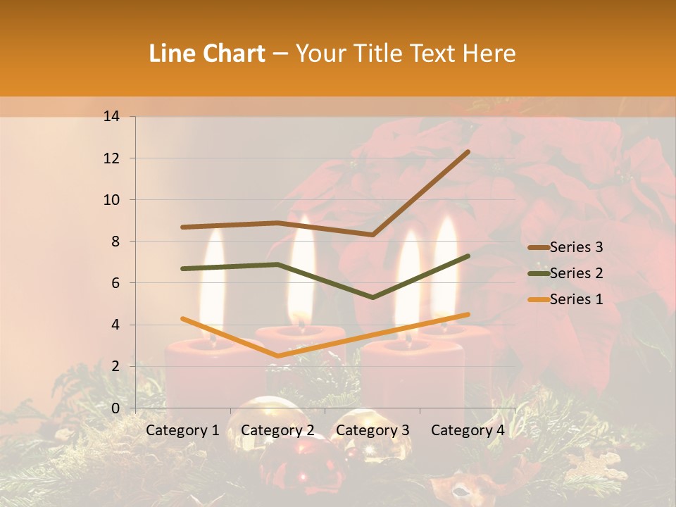 Moss Christmas Wreath Flame PowerPoint Template