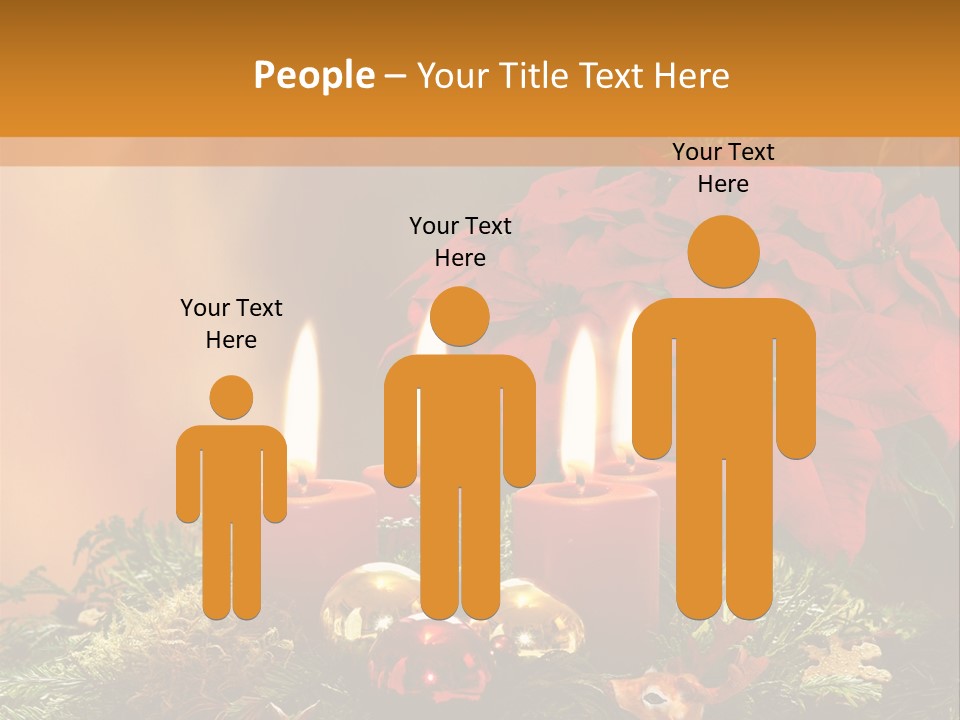 Moss Christmas Wreath Flame PowerPoint Template