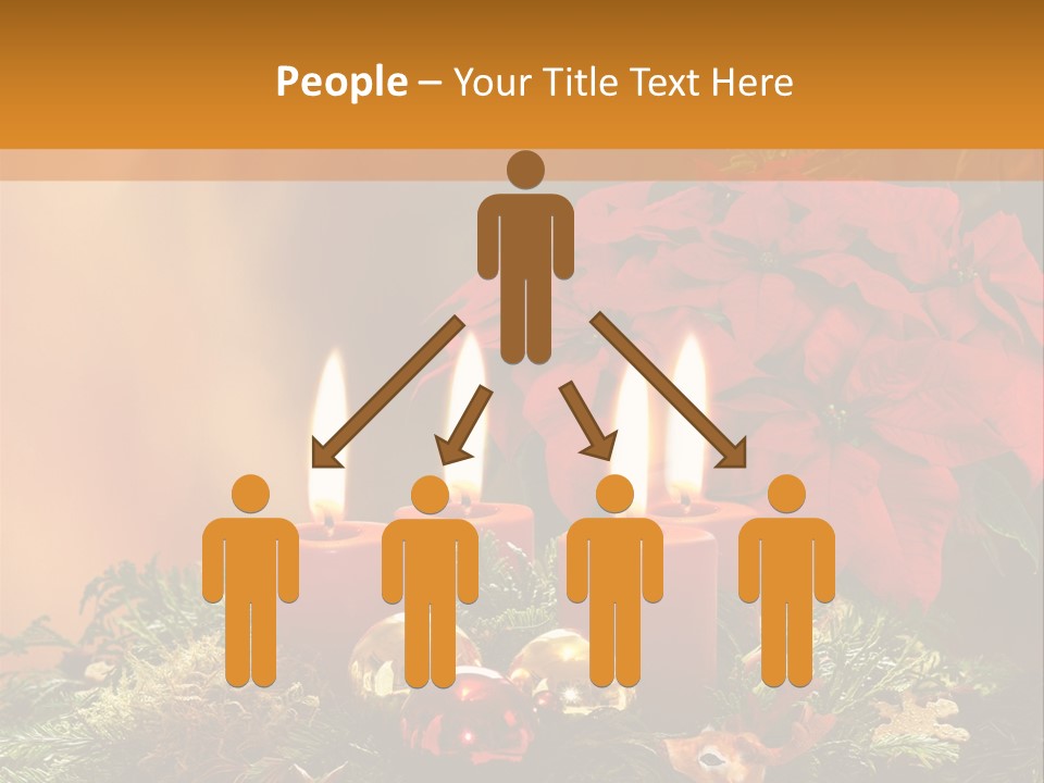 Moss Christmas Wreath Flame PowerPoint Template