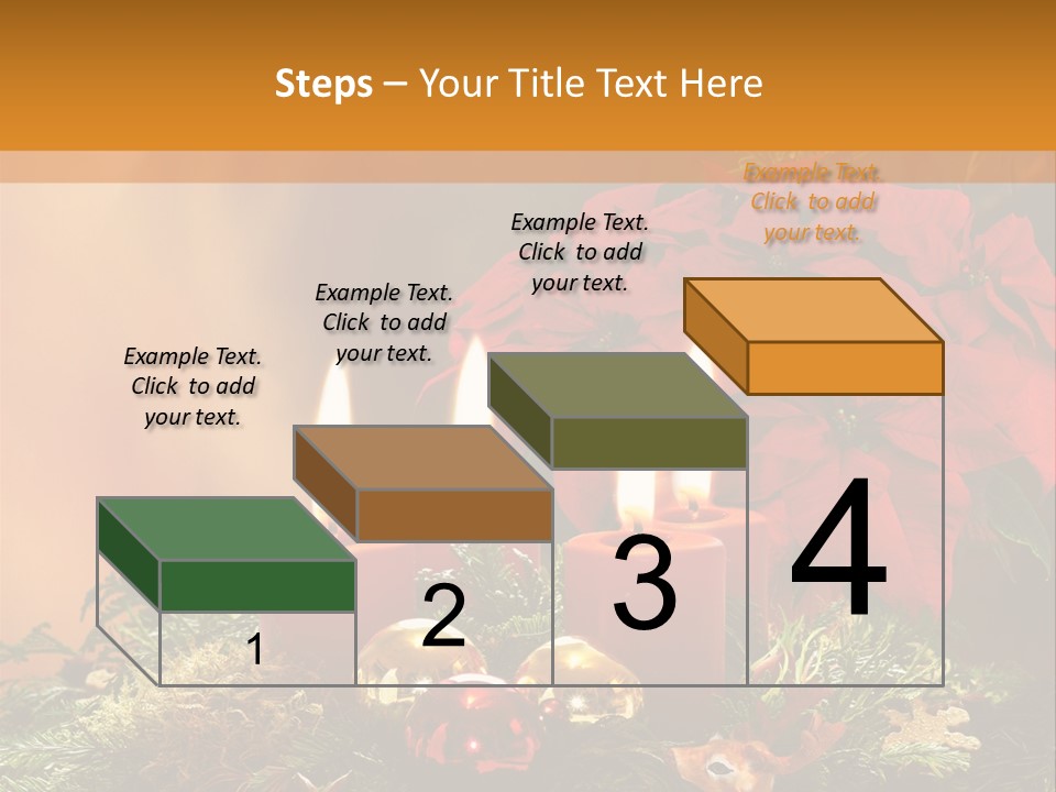 Moss Christmas Wreath Flame PowerPoint Template