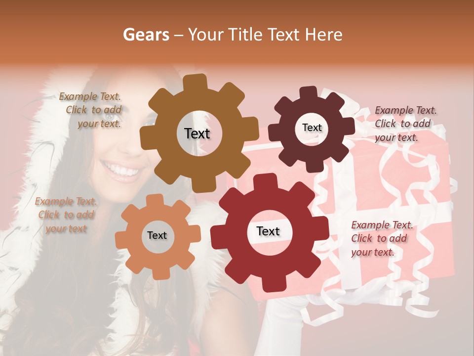 Colorful Gift Red PowerPoint Template