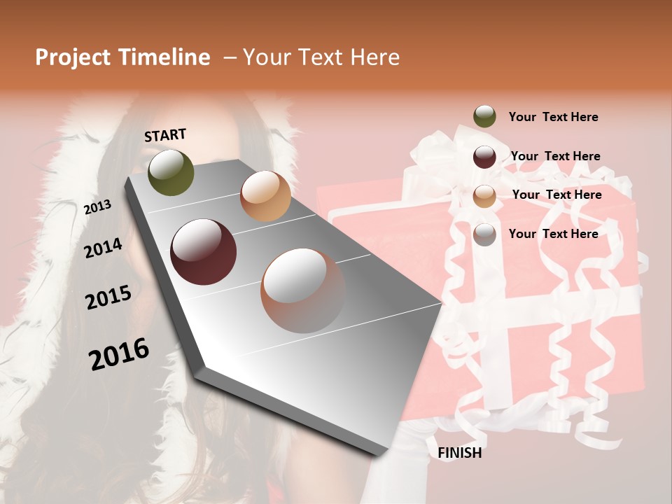 Colorful Gift Red PowerPoint Template