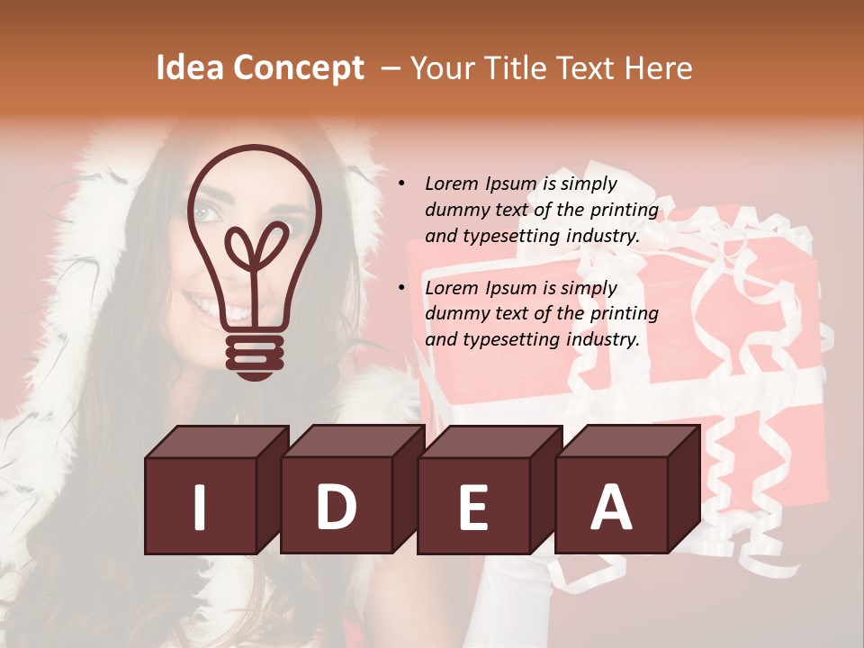 Colorful Gift Red PowerPoint Template