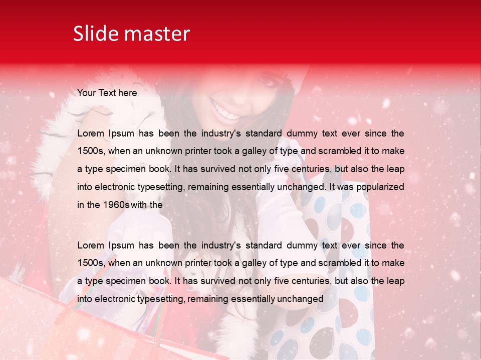 Woman Winter Xmas PowerPoint Template