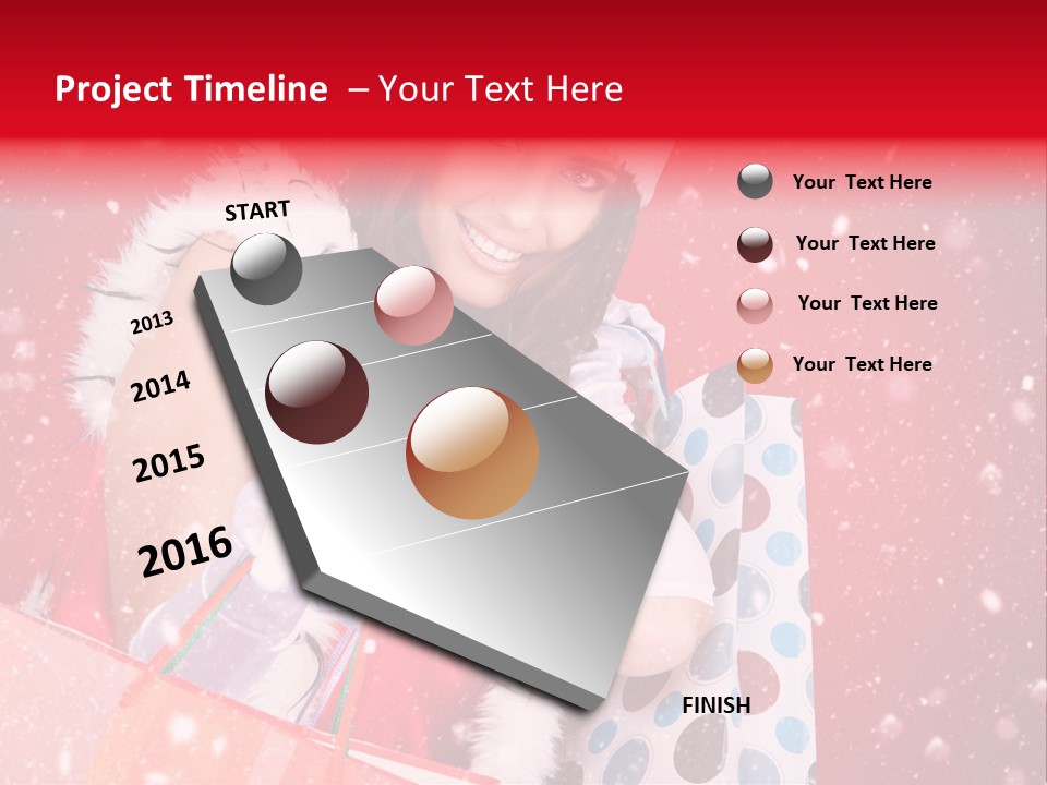 Woman Winter Xmas PowerPoint Template
