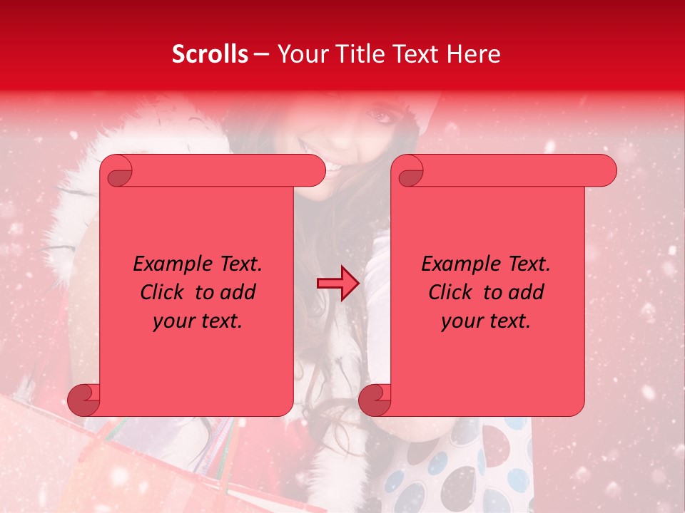 Woman Winter Xmas PowerPoint Template
