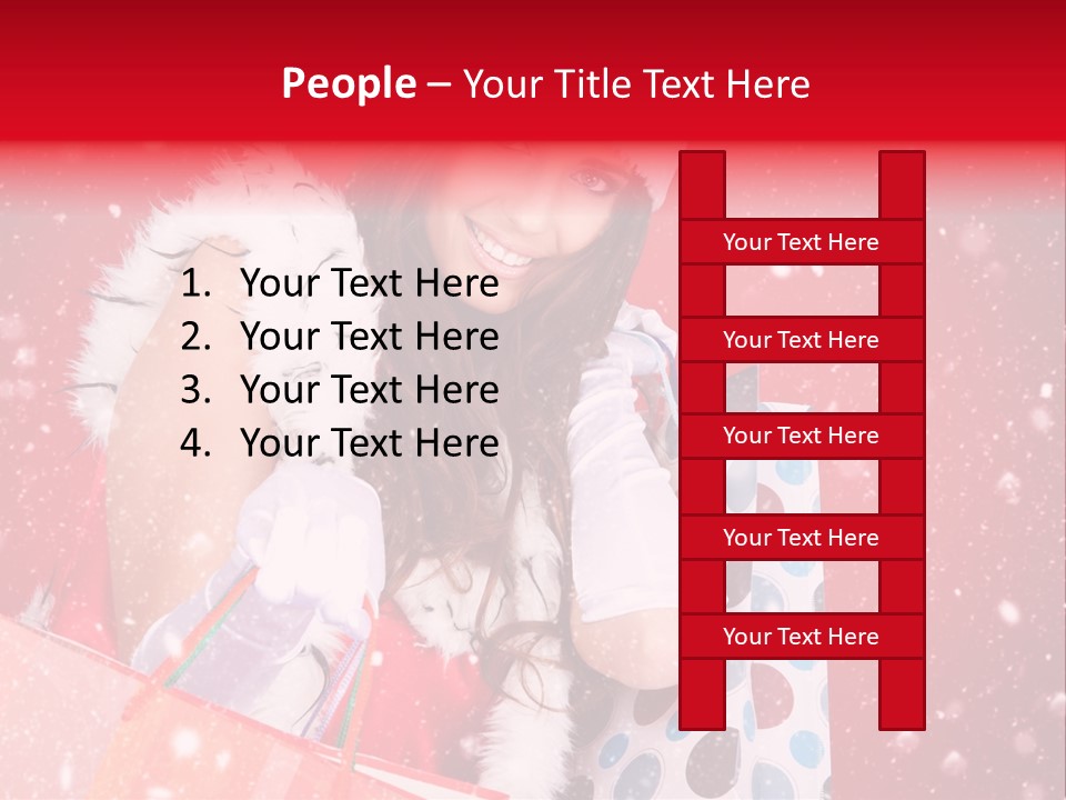 Woman Winter Xmas PowerPoint Template