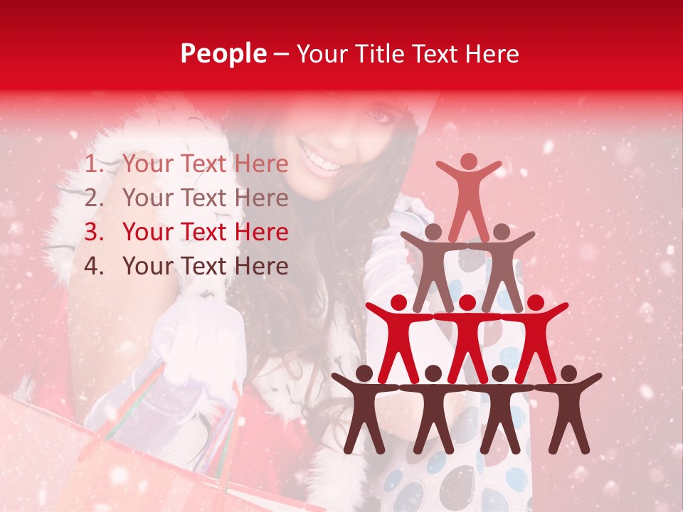 Woman Winter Xmas PowerPoint Template