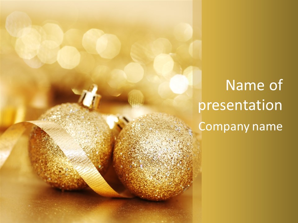 Yellow Sphere Celebrate PowerPoint Template