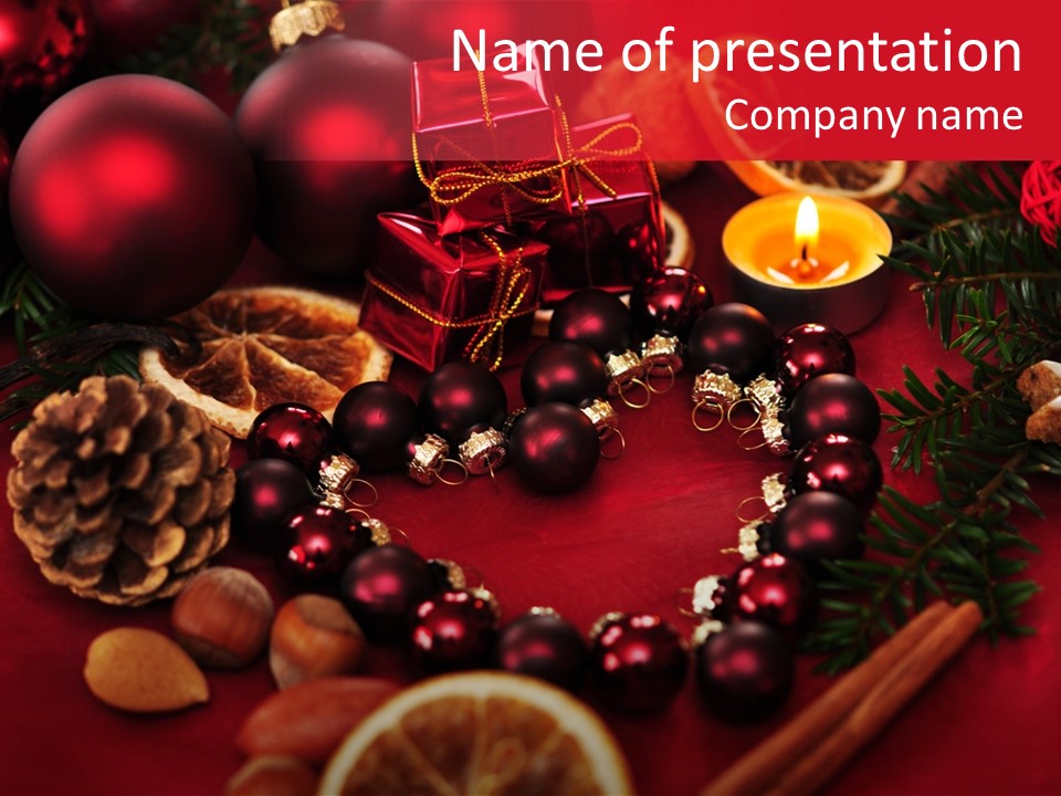 Christmas Eve Orange Bullet PowerPoint Template