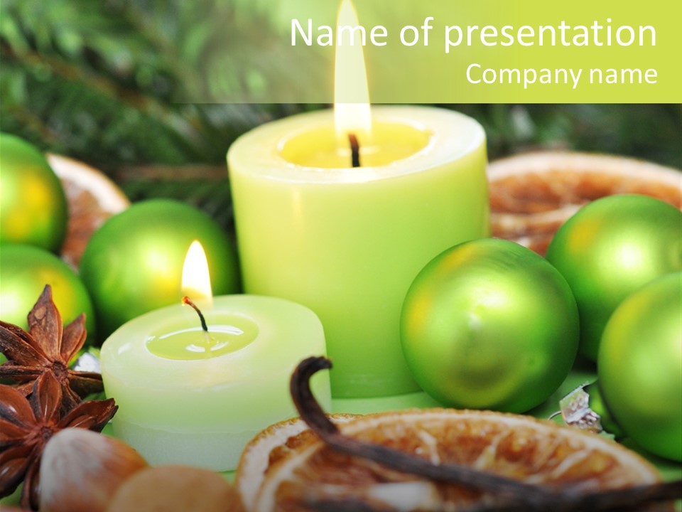 Pine Branch Fir Christmas PowerPoint Template