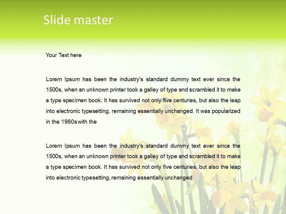 Narcissus Yellow Celebrate PowerPoint Template
