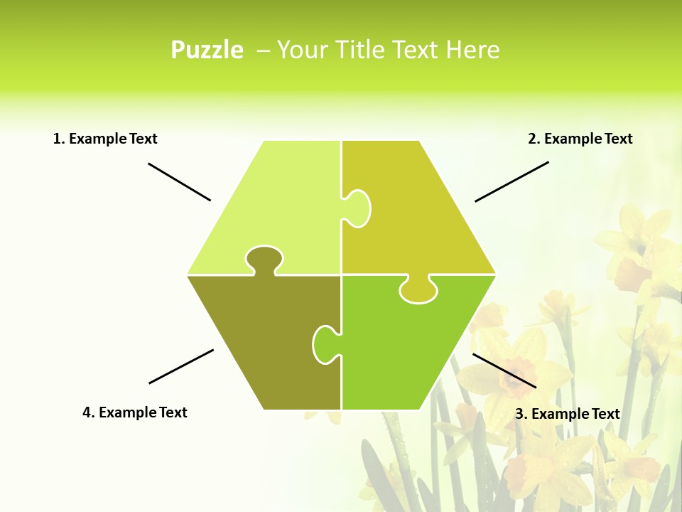 Narcissus Yellow Celebrate PowerPoint Template