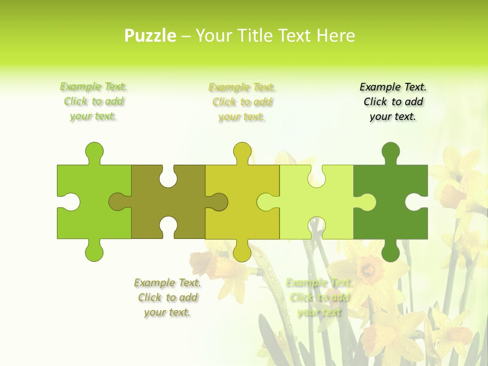 Narcissus Yellow Celebrate PowerPoint Template