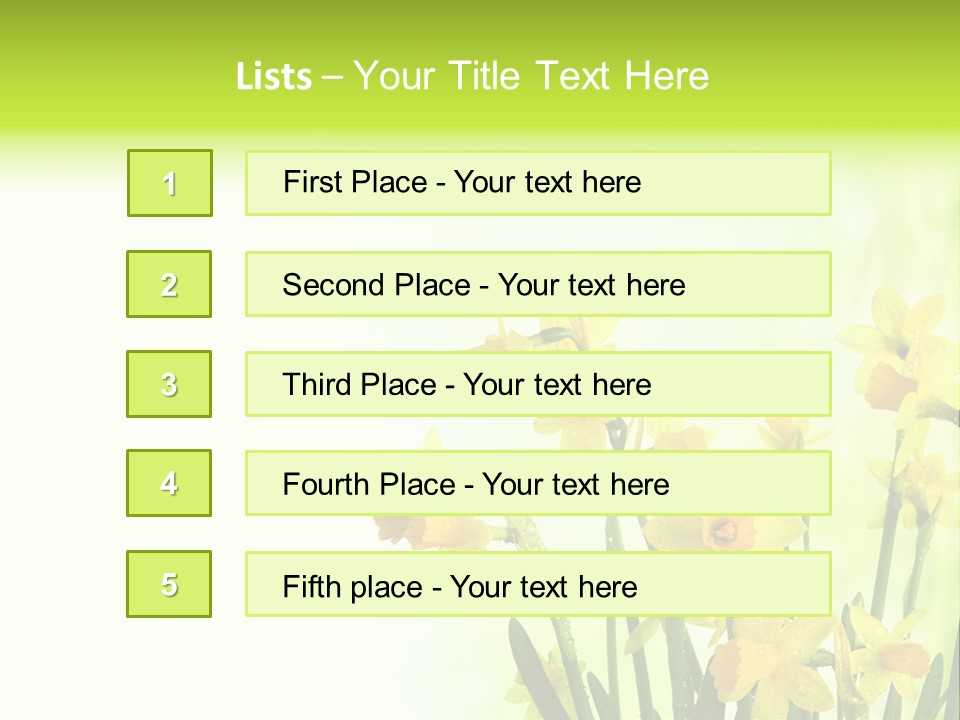 Narcissus Yellow Celebrate PowerPoint Template