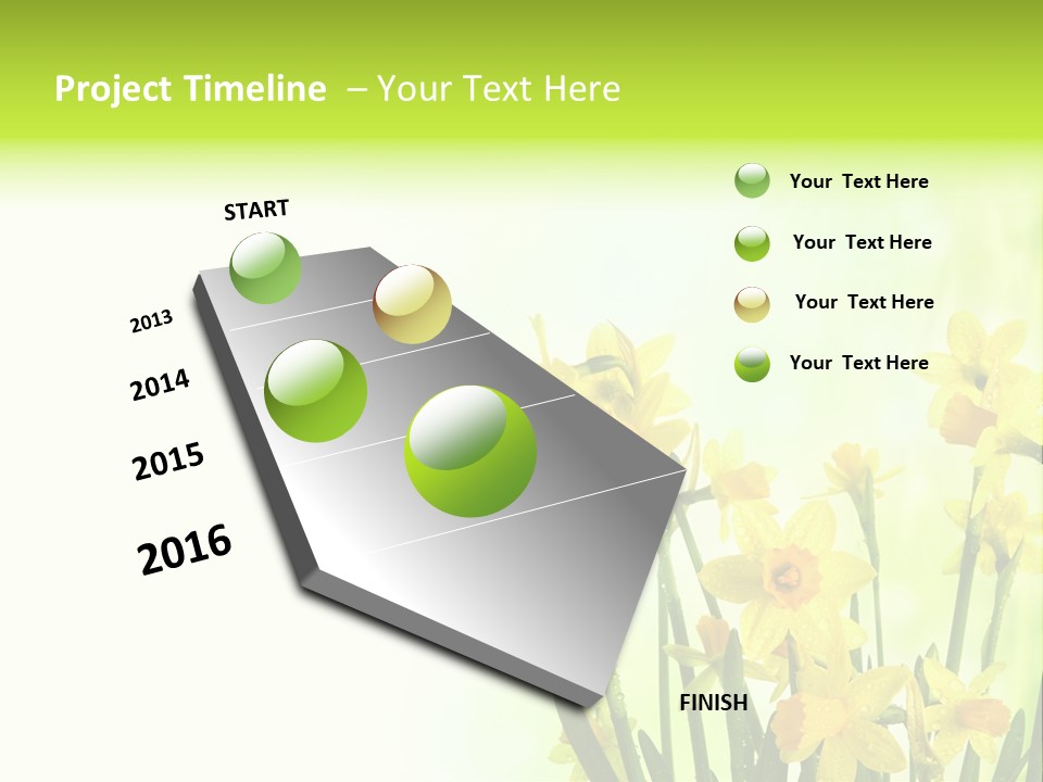 Narcissus Yellow Celebrate PowerPoint Template