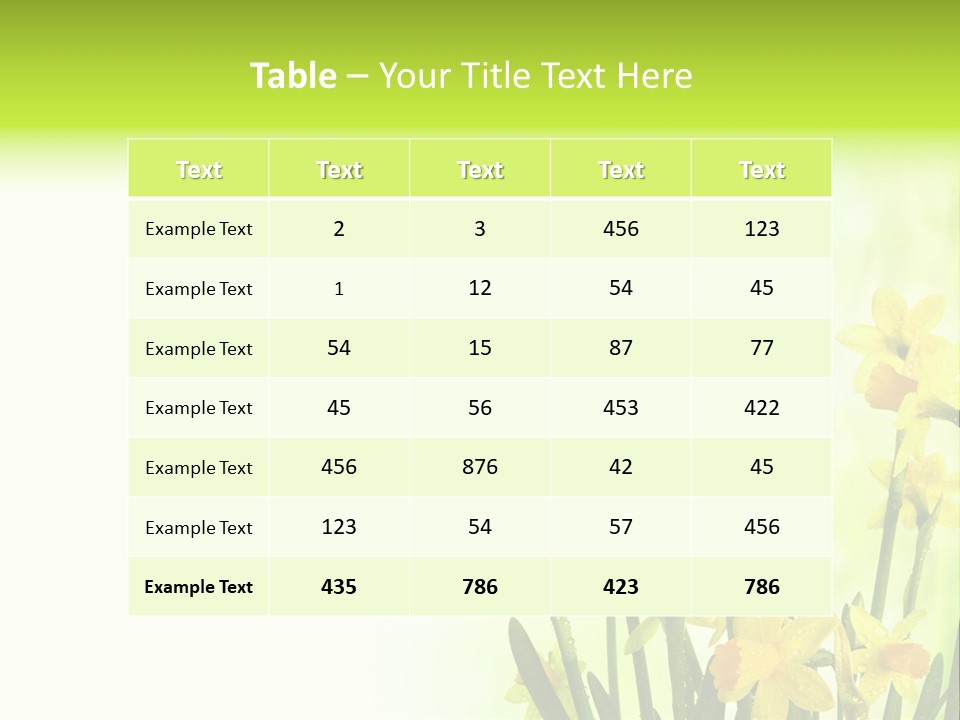 Narcissus Yellow Celebrate PowerPoint Template