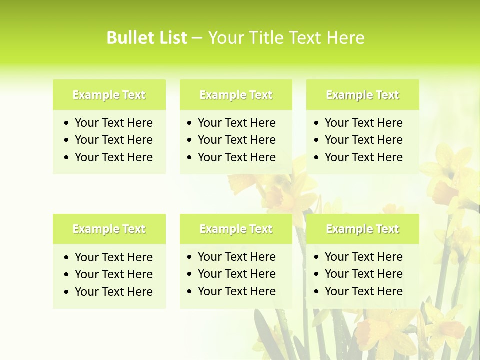 Narcissus Yellow Celebrate PowerPoint Template