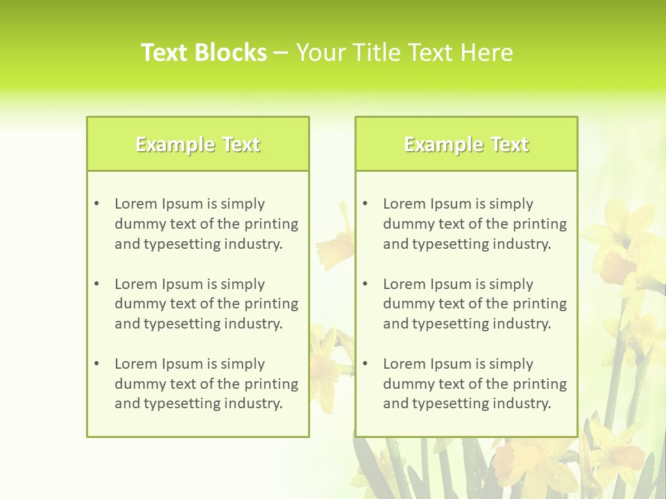 Narcissus Yellow Celebrate PowerPoint Template