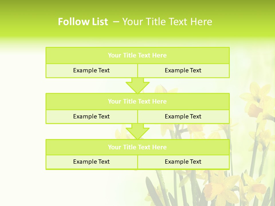 Narcissus Yellow Celebrate PowerPoint Template