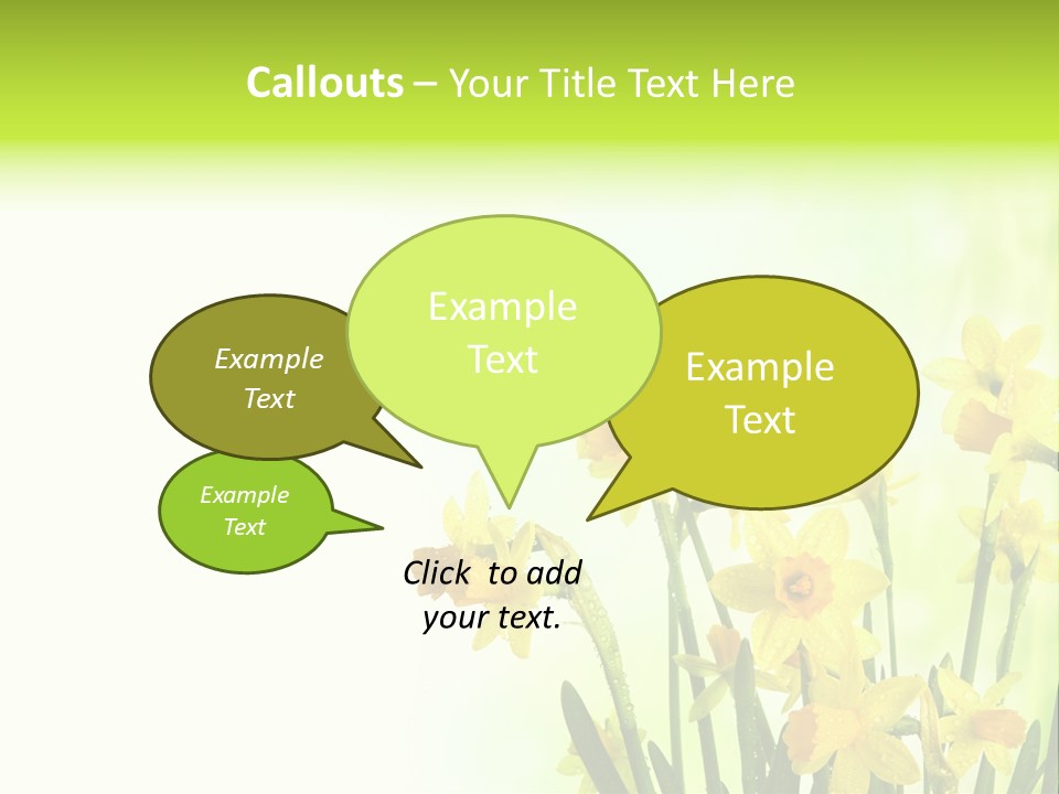 Narcissus Yellow Celebrate PowerPoint Template