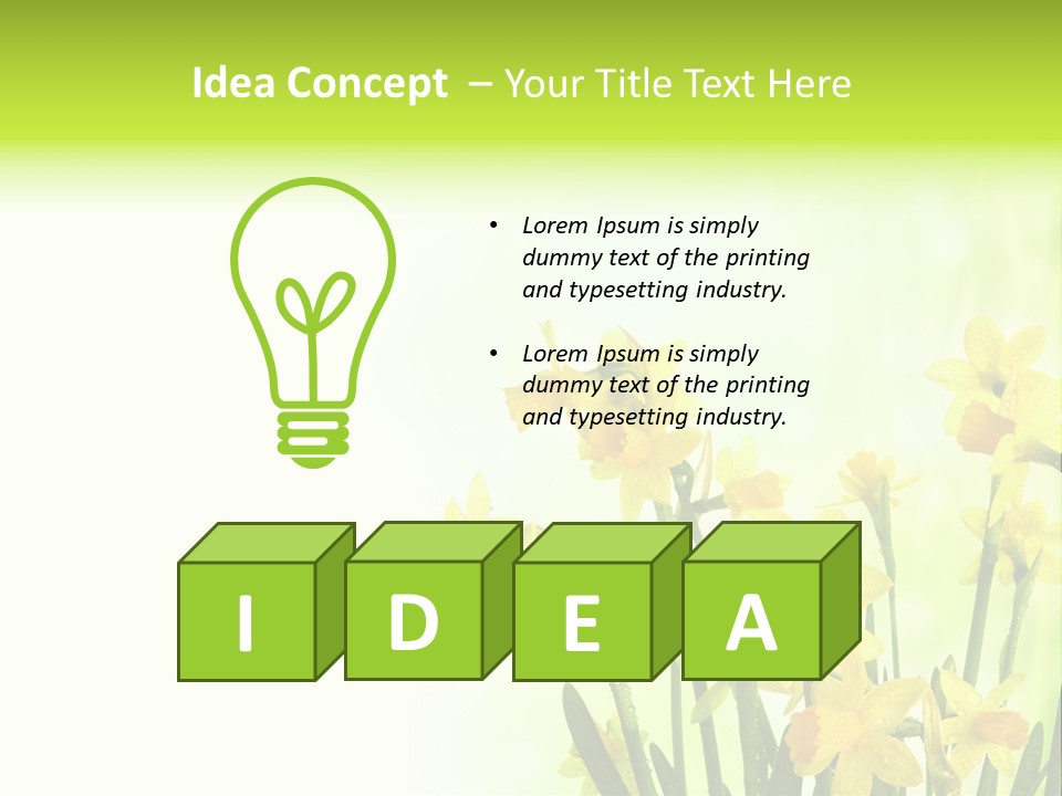 Narcissus Yellow Celebrate PowerPoint Template