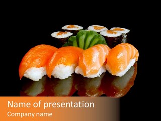 Squid Sushi Rolled PowerPoint Template