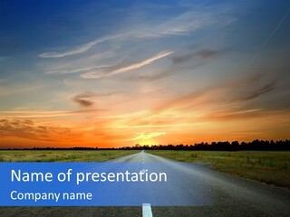 Sun Landscape Nowhere PowerPoint Template