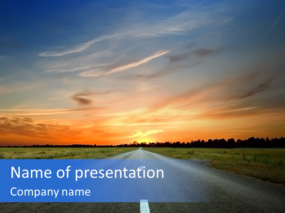 Sun Landscape Nowhere PowerPoint Template