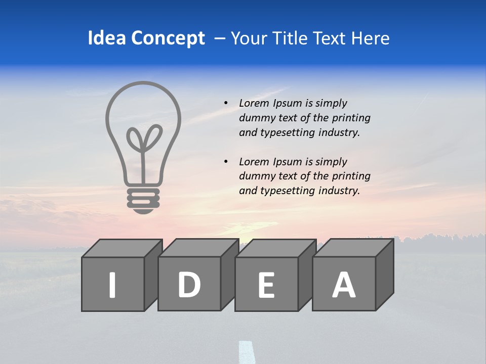 Sun Landscape Nowhere PowerPoint Template