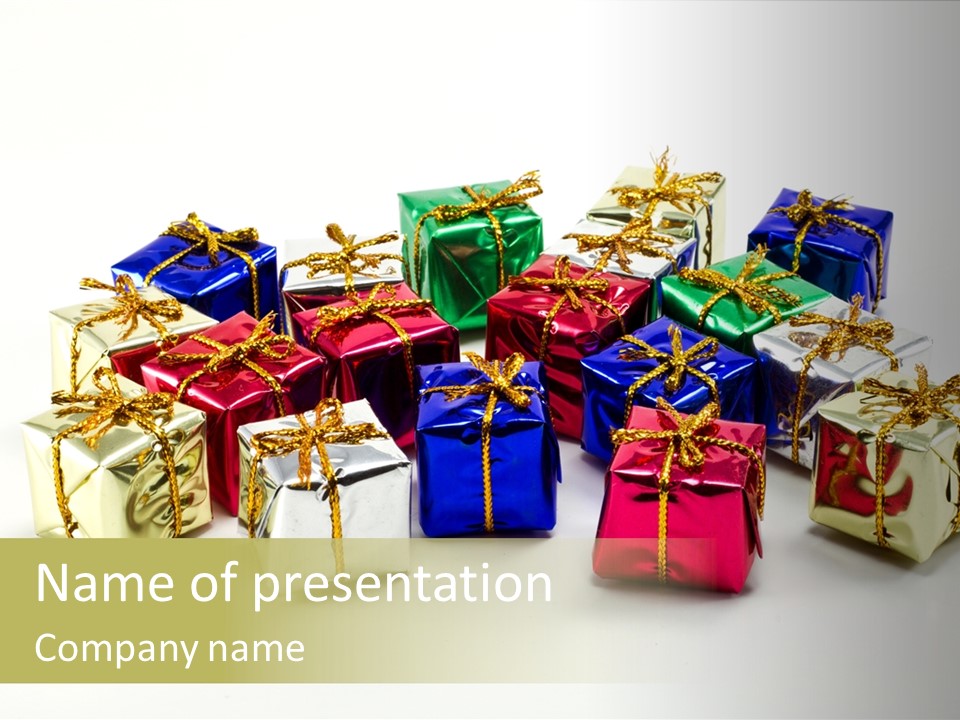 Box Congratulation Render PowerPoint Template