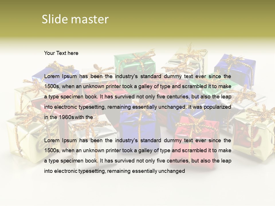 Box Congratulation Render PowerPoint Template