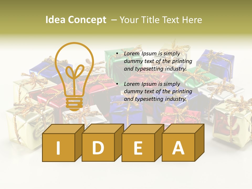 Box Congratulation Render PowerPoint Template