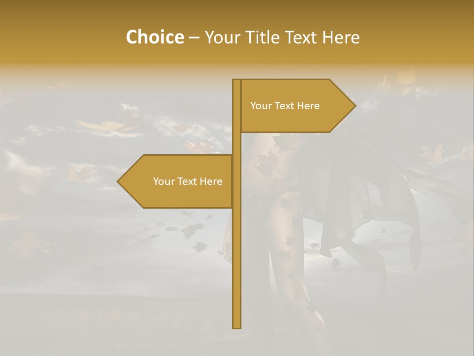 Woman Beautiful Autumn PowerPoint Template