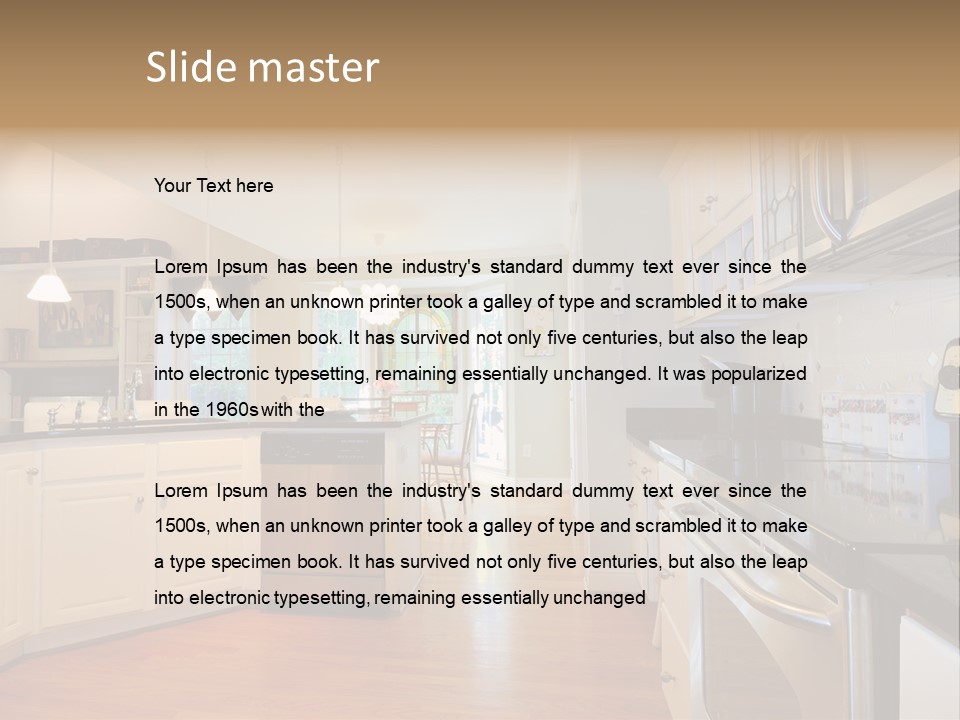 Wide Angle Shelves Interiors PowerPoint Template