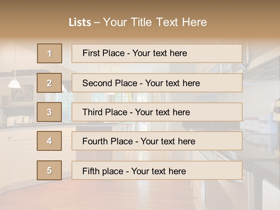 Wide Angle Shelves Interiors PowerPoint Template