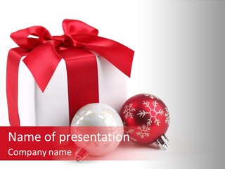 Christmas Design Bow PowerPoint Template