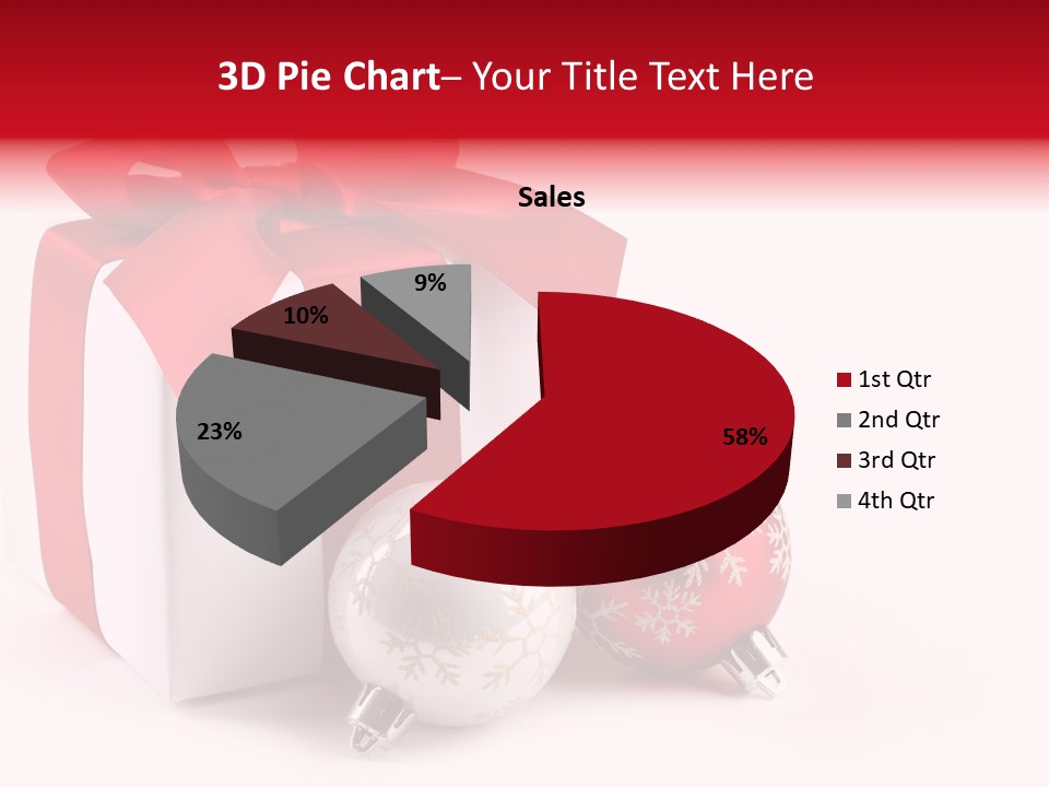 Christmas Design Bow PowerPoint Template