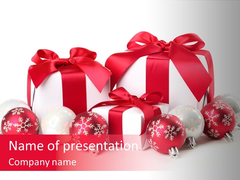 Red Present Shiny PowerPoint Template