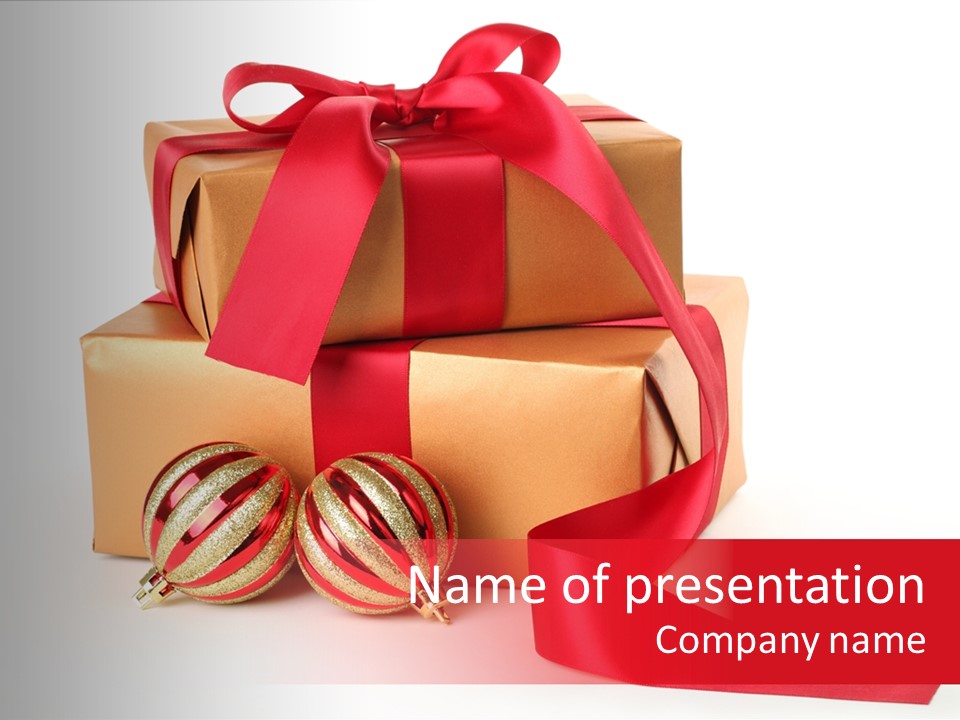 Bauble Bow Ribbon PowerPoint Template