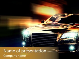Night Motion Blur Cool PowerPoint Template