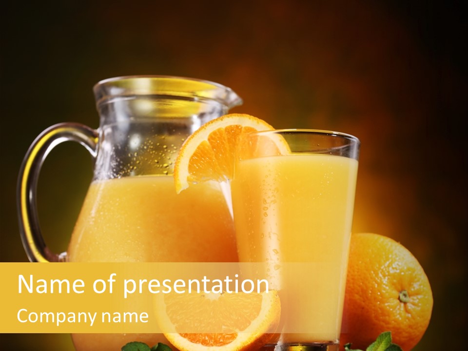 Orange Glassware Glass PowerPoint Template