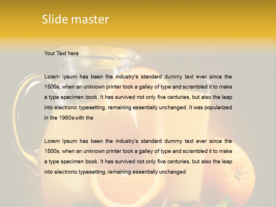 Orange Glassware Glass PowerPoint Template