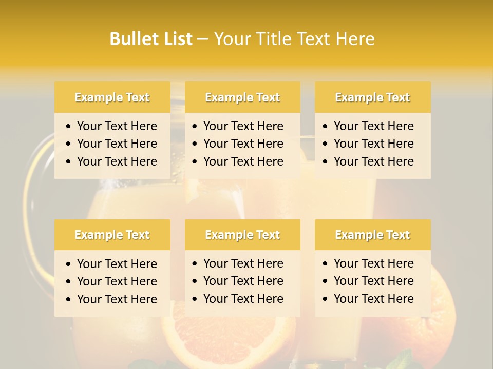 Orange Glassware Glass PowerPoint Template