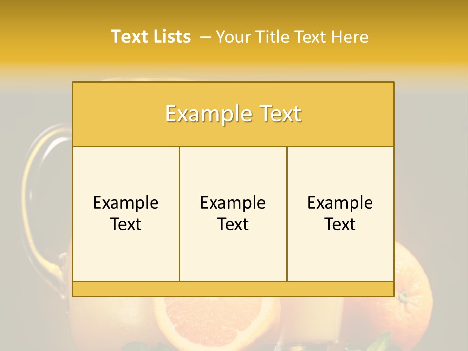 Orange Glassware Glass PowerPoint Template